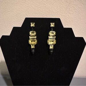 Noir Jewelry Yellow Crystal Drop Earrings - Women Jewelry